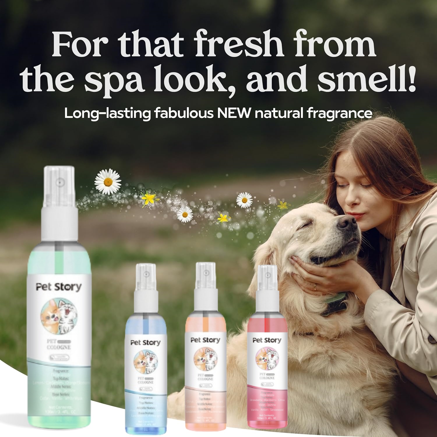 Pet Cologne Spray - プレミアムグルーミングスプレー 犬用消臭香水 犬用コロンスプレー 長持ちする犬用スプレー ペットシャンプー 目耳洗浄剤