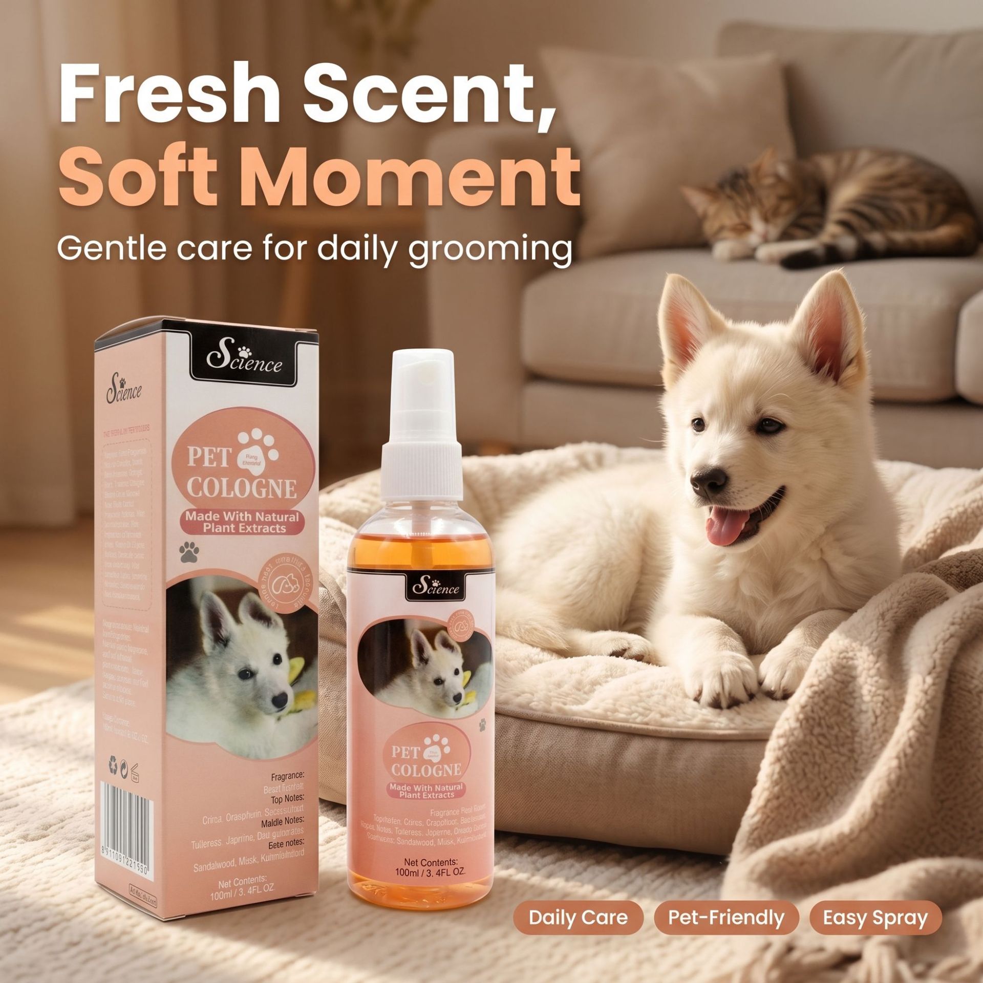 SES100mlペット用コロンスプレー（犬猫用）、ペットの臭 - Pet Cologne Spray のレビューと価格