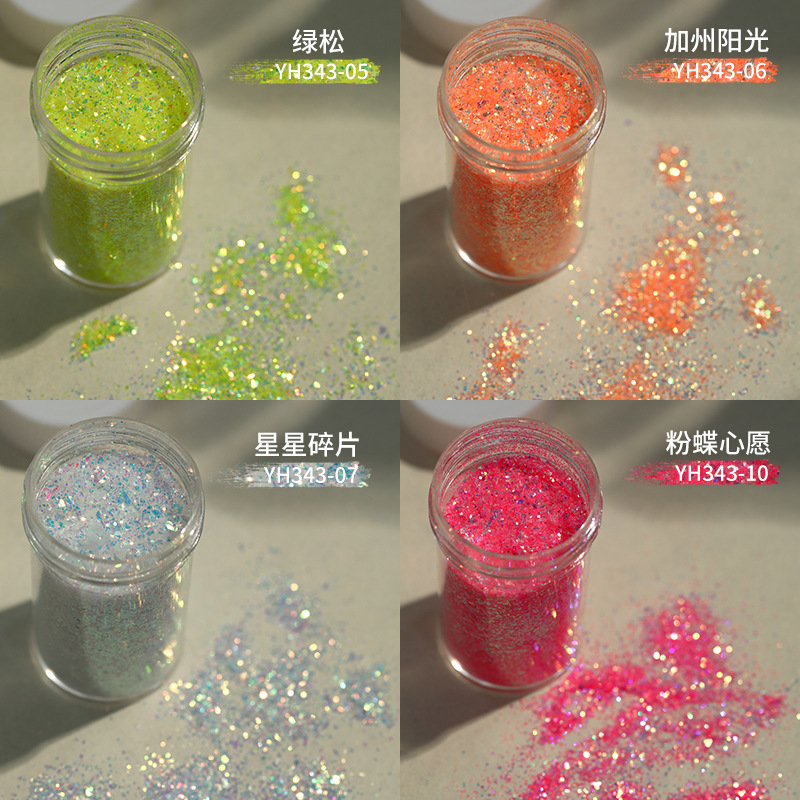 着色された虹色のネイルパウダー,キラキラの装飾,マニキュアア - Pet Supplies In Bulk のレビューと価格